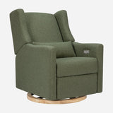 Olive Boucle with Light Wood Base