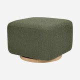 Olive Boucle with Light Wood Base